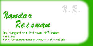 nandor reisman business card